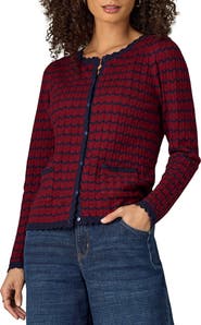 Wit & Wisdom Stripe Round Neck Cardigan