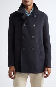 Herno Regular Fit Wool Blend Peacoat