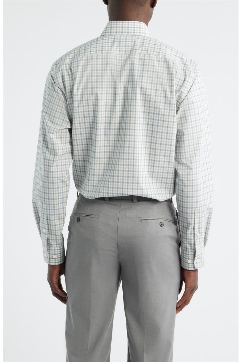 Traditional Fit Check Non-Iron Cotton Dress Shirt, Alternate, color, GREEN ODRANA GINGHAM