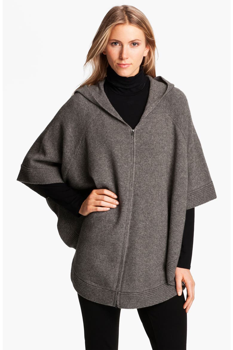 Yak & Wool Hooded Poncho, Main, color, ASH