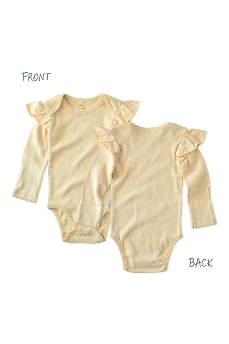 Ashley Ruffle Long Sleeve Organic Cotton Assorted 5-Pack Bodysuits, Alternate, color, HAZE