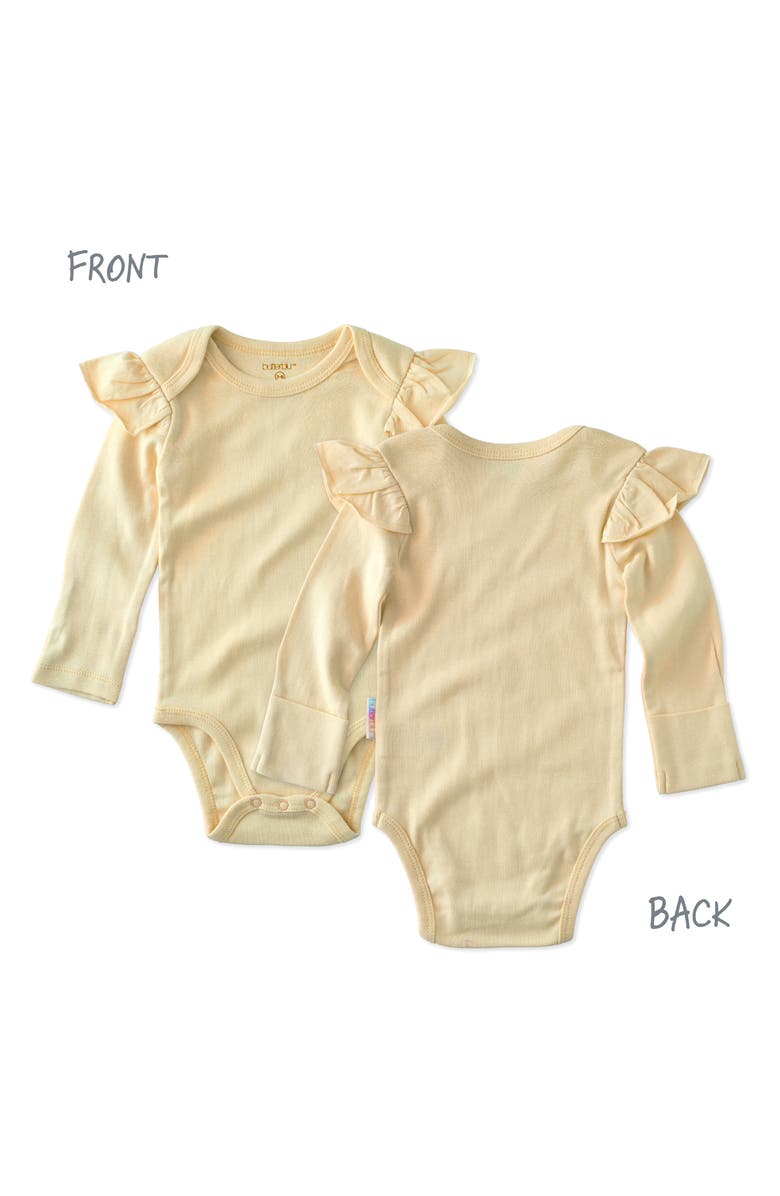 BUTTERBLU Ashley Ruffle Long Sleeve Organic Cotton Assorted 5-Pack Bodysuits, Alternate, color, Haze