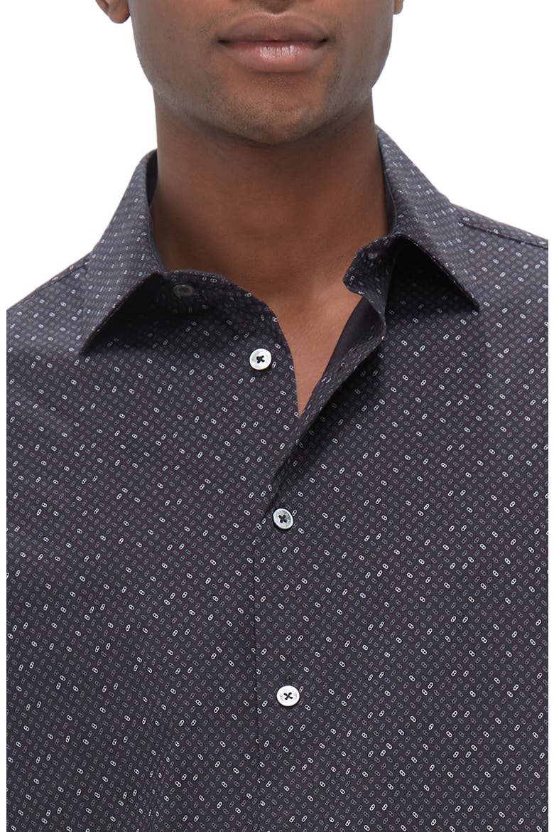 Jimmy OoohCotton® Geo Print Button-Up Shirt, Alternate, color, BLACK