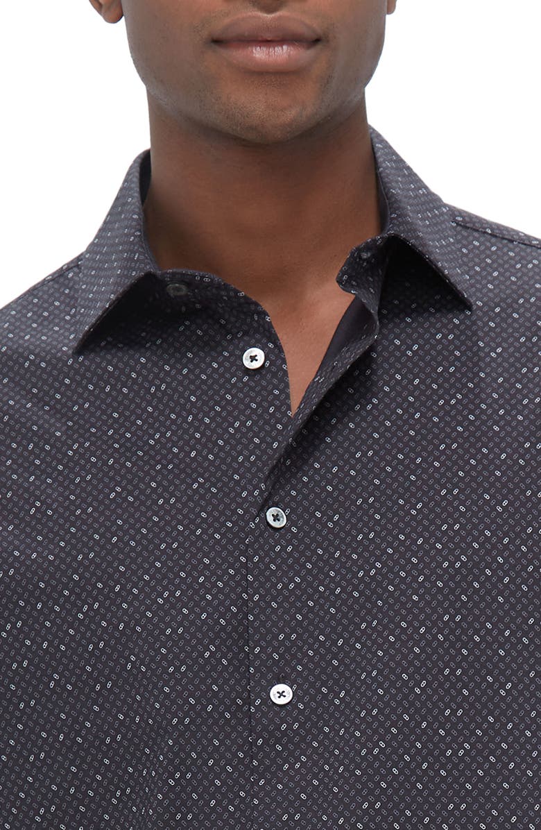 Bugatchi Jimmy OoohCotton<sup>®</sup> Geo Print Button-Up Shirt, Alternate, color,