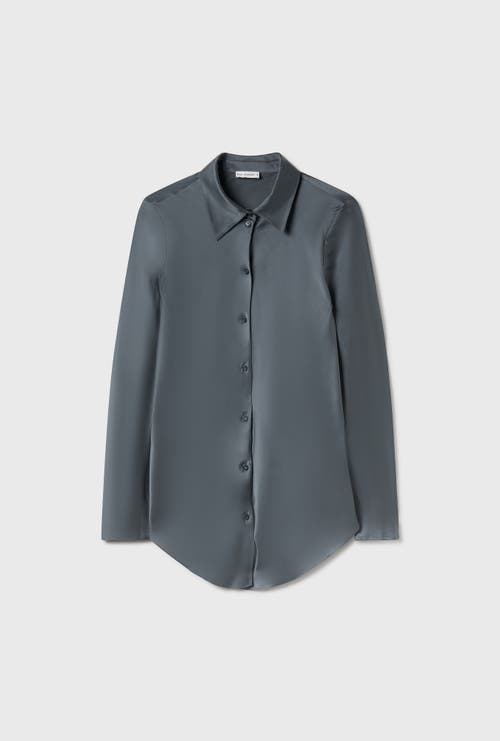 Silk Laundry Bias Cut Shirt Slate In Slate