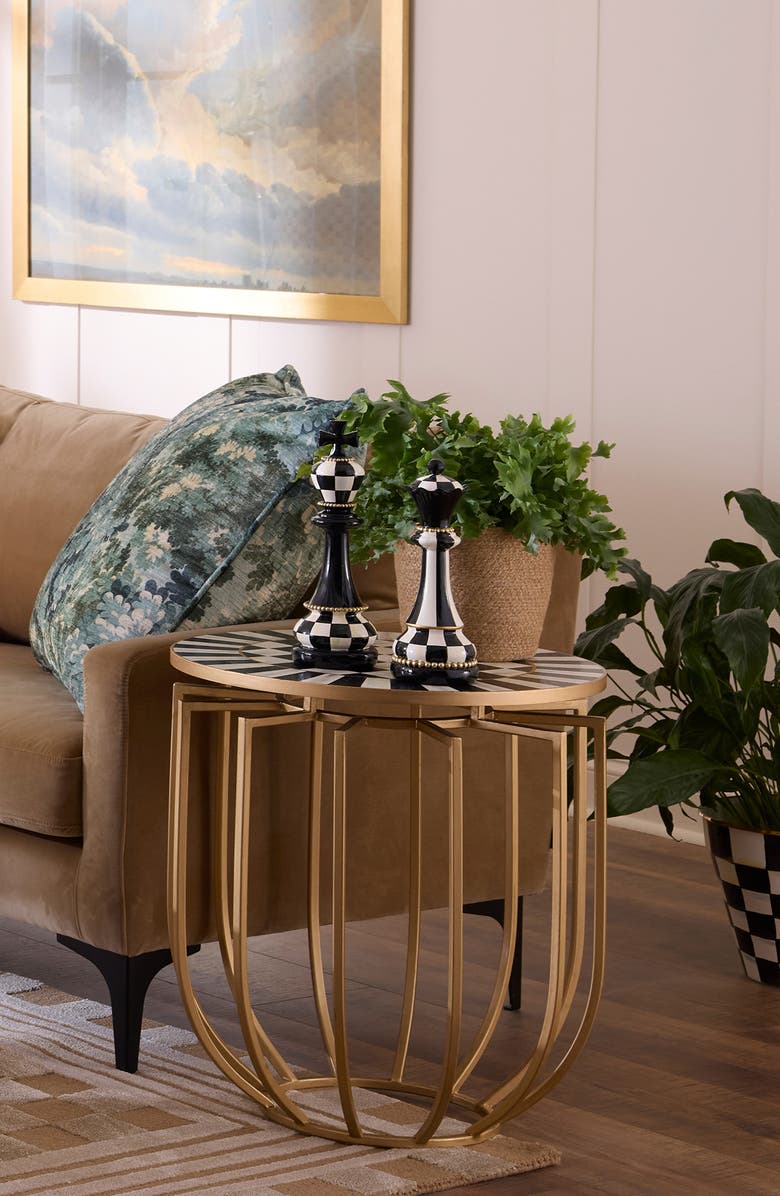 MACKENZIE CHILDS Set of 2 Courtly Chess Decor Pieces, Alternate, color, Black