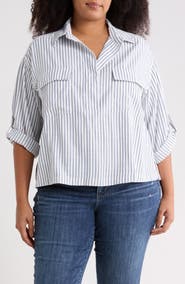 MAX STUDIO Stripe Utility Pocket Shirt