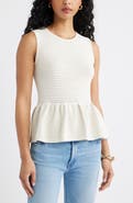 Open Edit Open Stitch Peplum Sweater Tank