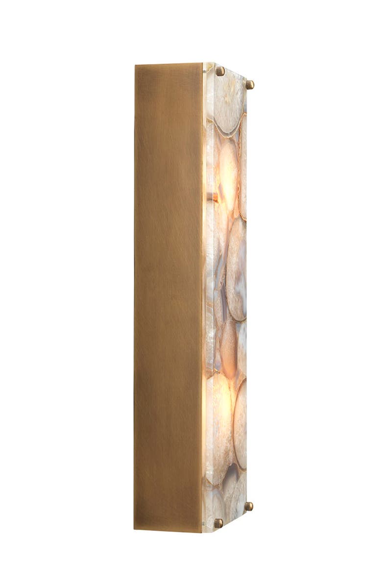 JAMIE YOUNG Adeline Rectangle Wall Sconce, Agate Resin and Antique Brass, Alternate, color, Lavender