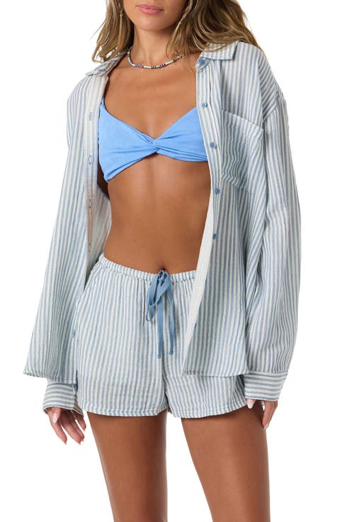 Leni Stripe Relaxed Button-Up Shirt