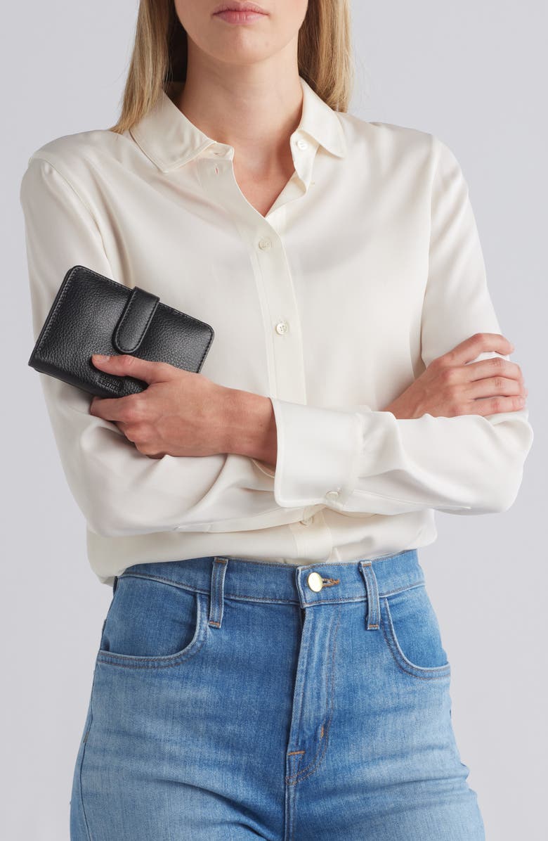 MUNDI SMALL LEATHER GOODS Campbell Leather Wallet, Alternate, color, Black