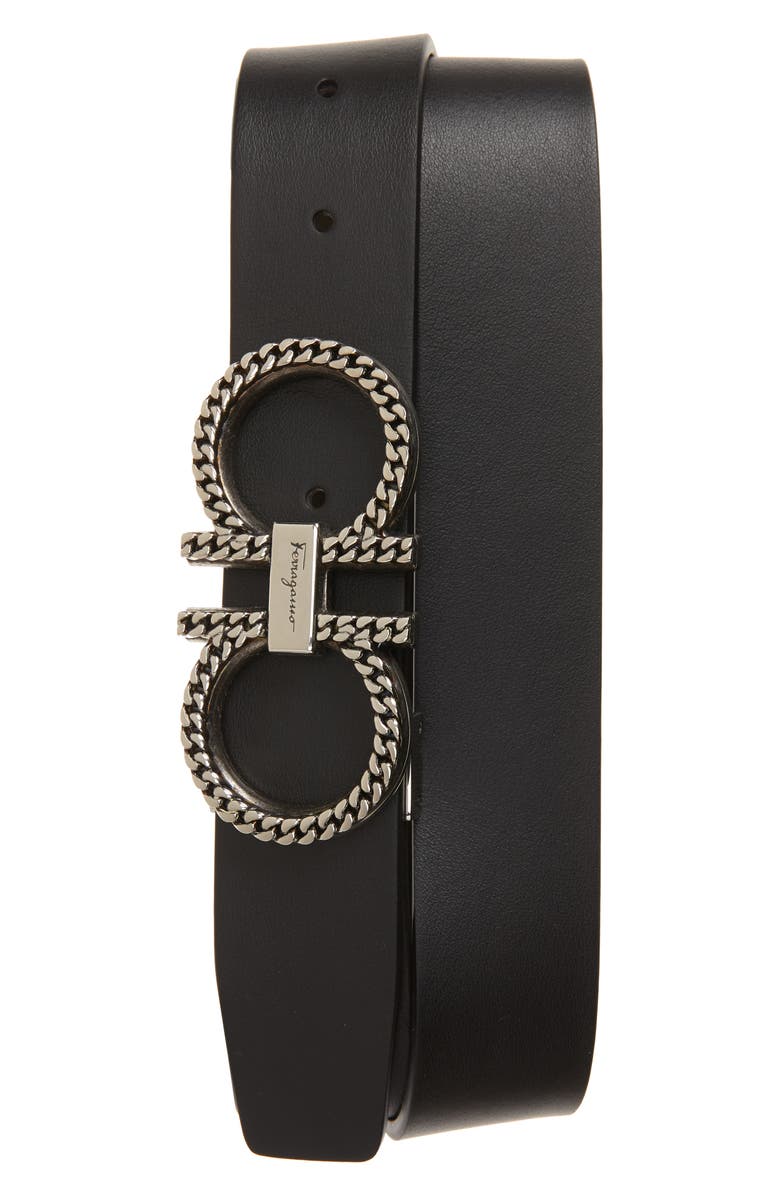 FERRAGAMO Salvatore Ferragamo Double Gancio Reversible Leather Belt, Main, color,