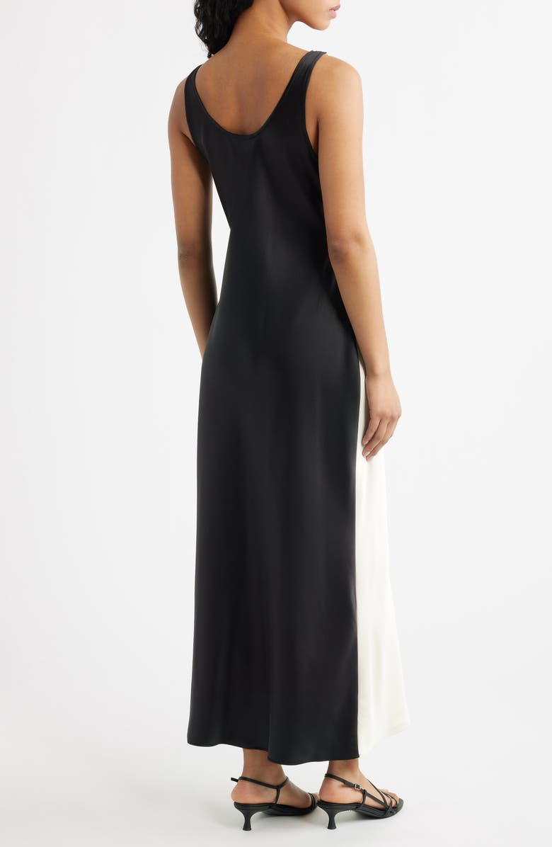 MANGO Luis Two-Tone Satin Slipdress, Alternate, color, Ecru