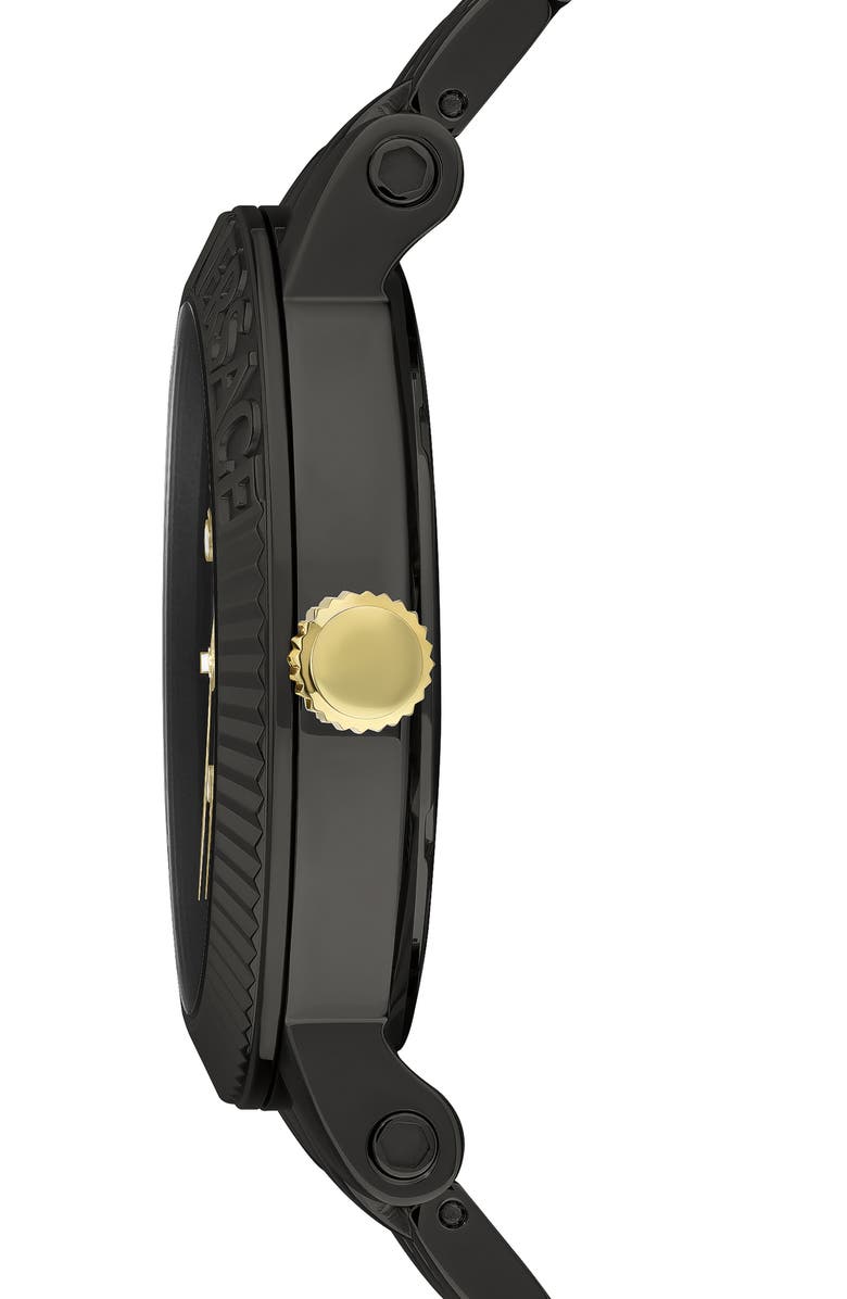 Versace V-Classic Three-Hand Quartz Bracelet Watch, 42mm, Alternate, color, Black