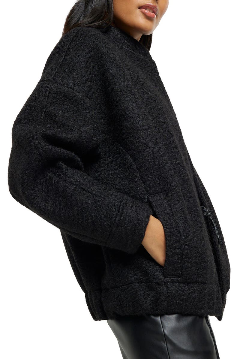 River Island Oversize Textured Bomber Jacket, Alternate, color,