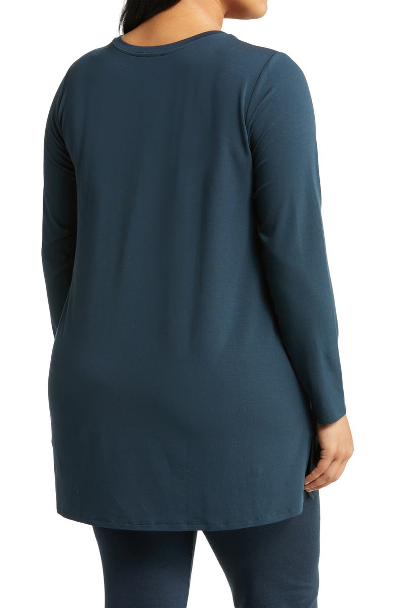 Eileen Fisher Crewneck Long Sleeve Tunic Top, Alternate, color,