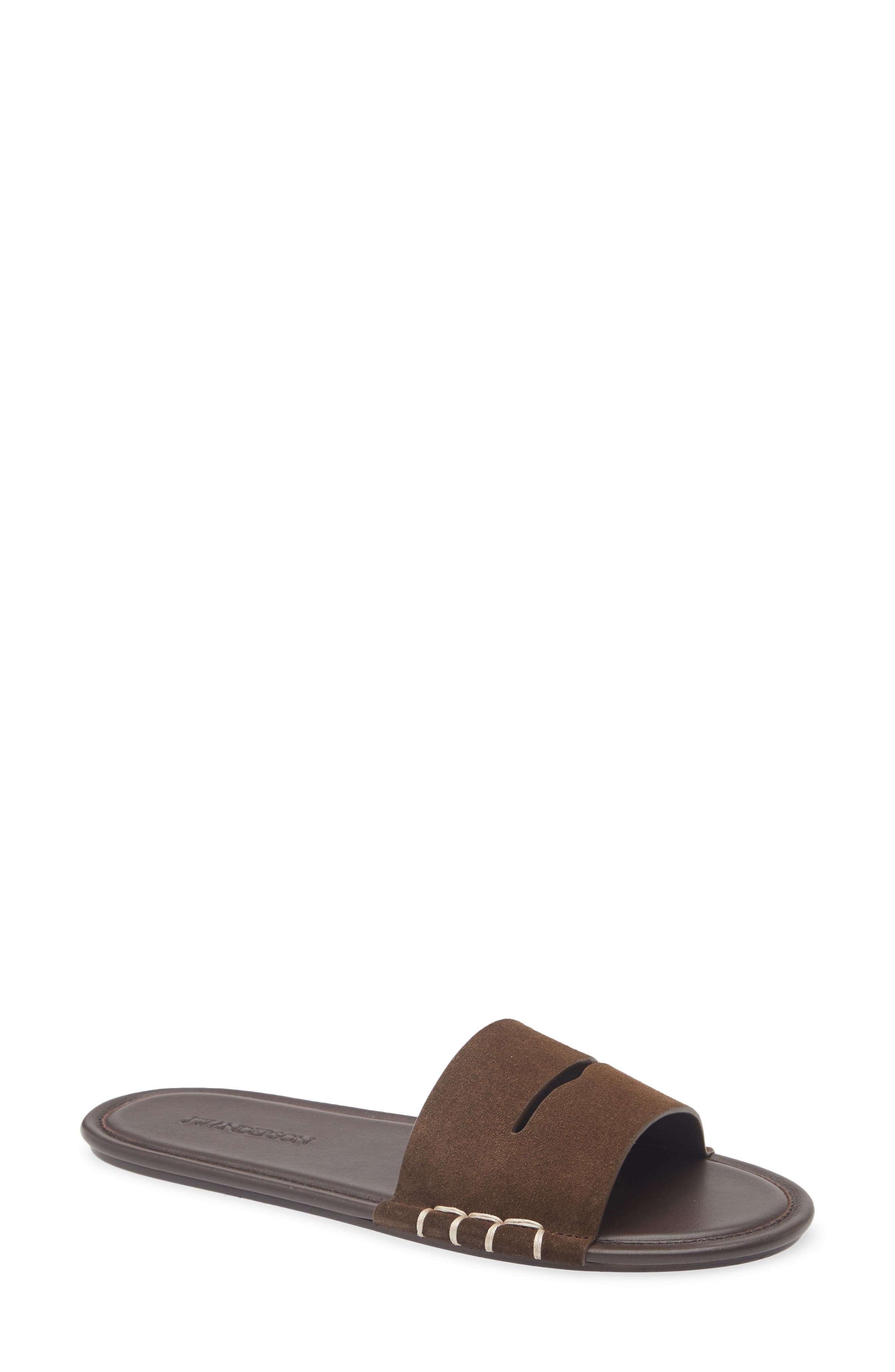 JW Anderson Loafer Slide Sandal, Main, color, Brown 600