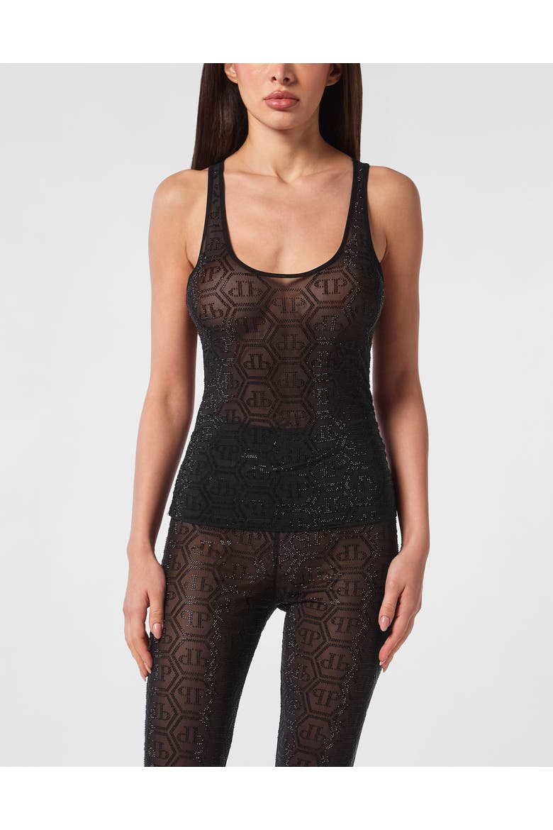 Tank Top Monogram Women, Main, color, black