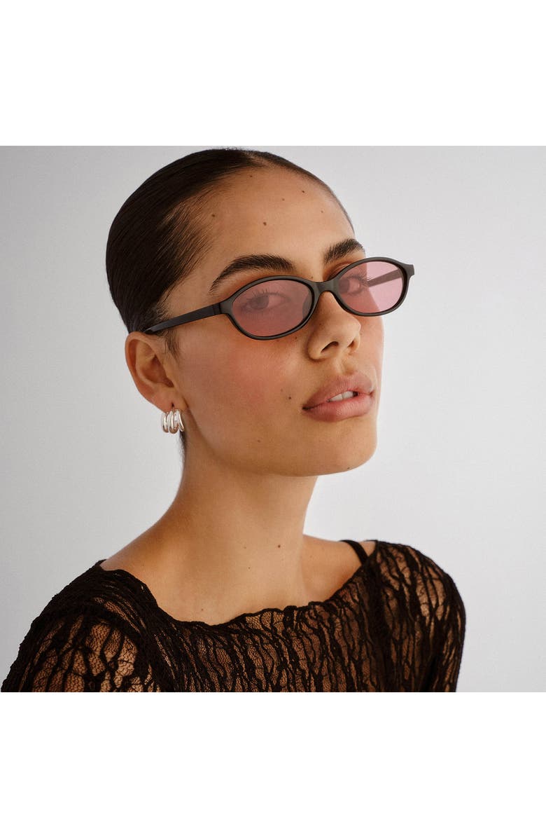 AIRE Earthshine 54mm Oval Sunglasses, Alternate, color, Black / Burgundy Mono