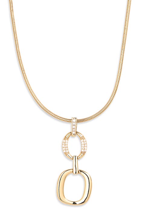 Open Link Cubic Zirconia Pendant Necklace
