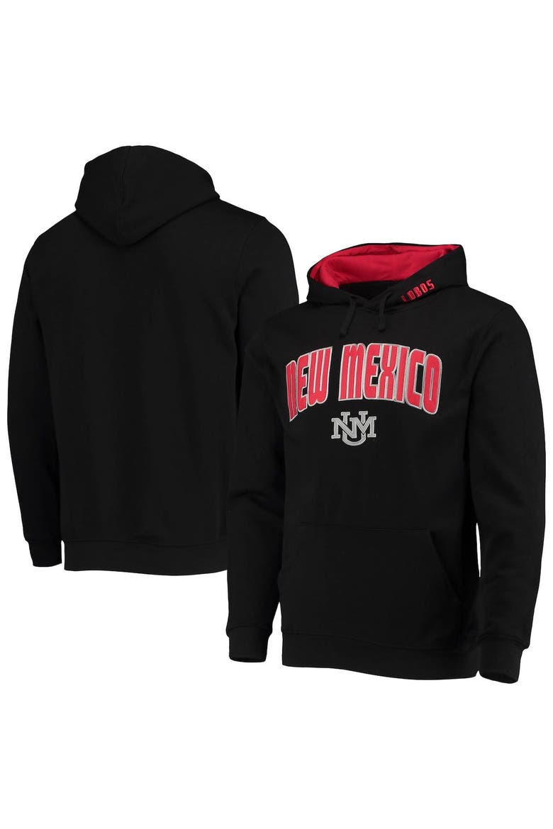 Men's Colosseum Black New Mexico Lobos Arch and Logo Pullover Hoodie, Main, color, Black