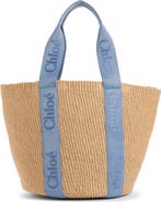 Chloé Large Woody Straw Basket Tote