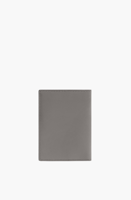 Aviteur Double Calfskin Paglia Di Vienna Weave Passport Holder In Gray