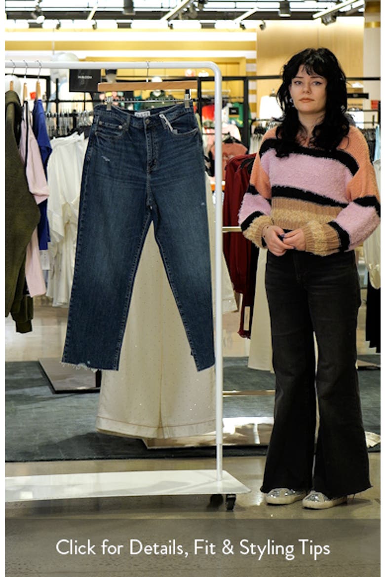 Sundaze Raw Hem High Waist Crop Straight Leg Jeans video