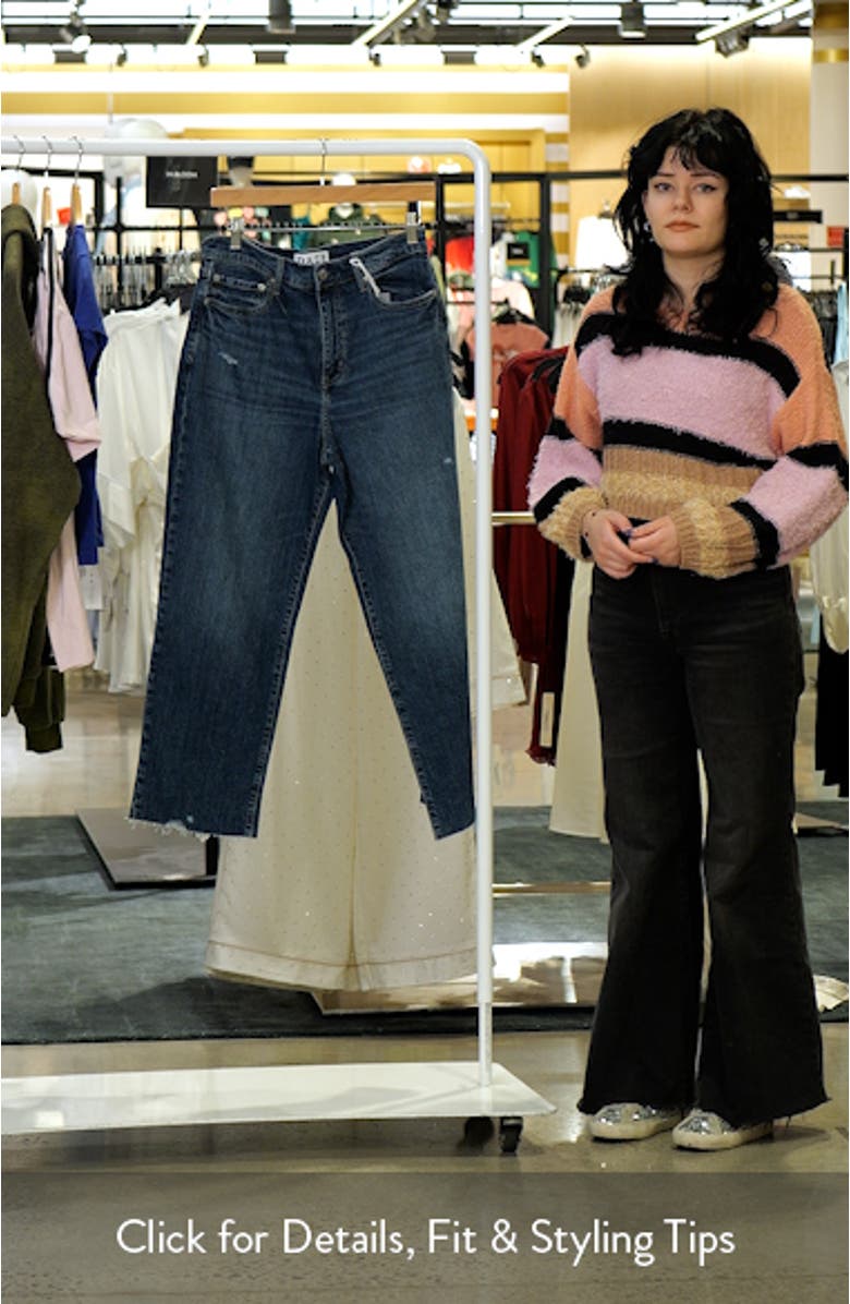 Sundaze Raw Hem High Waist Crop Straight Leg Jeans, sales video thumbnail