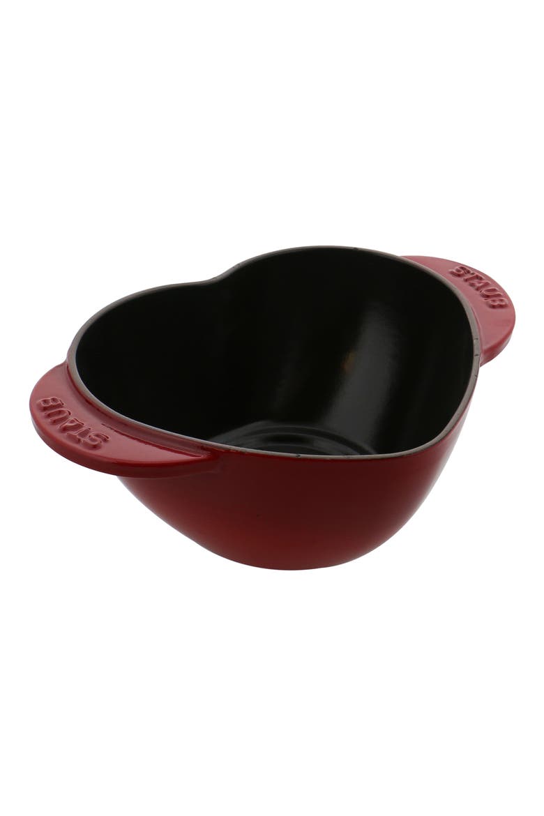 1.75-Quart Enameled Cast Iron Heart Baking Dish, Alternate, color, CHERRY