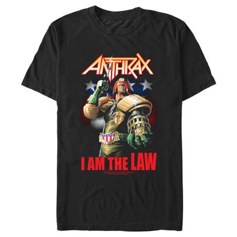 Men's Anthrax Dredd I Am The Law  Graphic T-Shirt