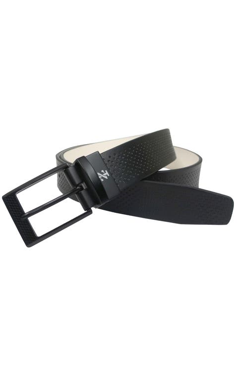 Golf Reversible Embossed Perf to Smooth Texture Leather Belt