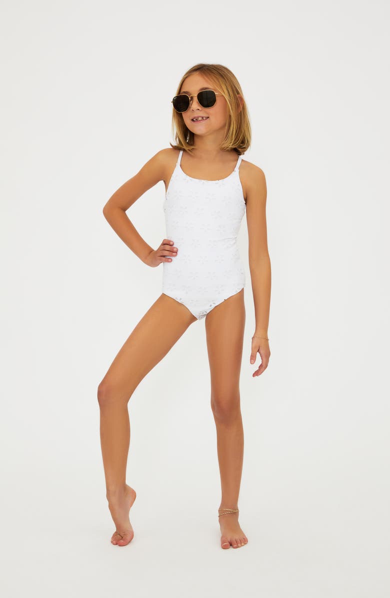 Beach Riot Kids' Little Julia One-Piece Swimsuit, Alternate, color, White Magnolia