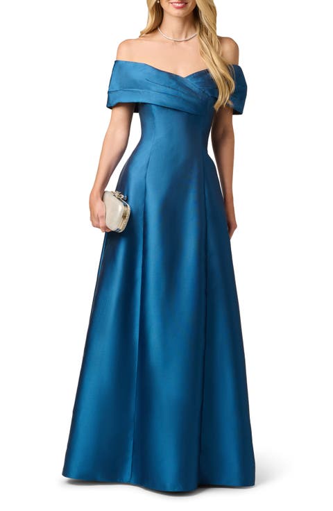Off the Shoulder Mikado Gown