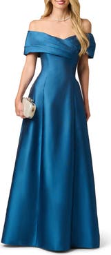 Adrianna Papell Off the Shoulder Mikado Gown