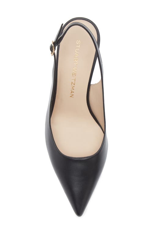 Stuart Weitzman Stuart Power 75 Pointed Toe Slingback Pump In Black