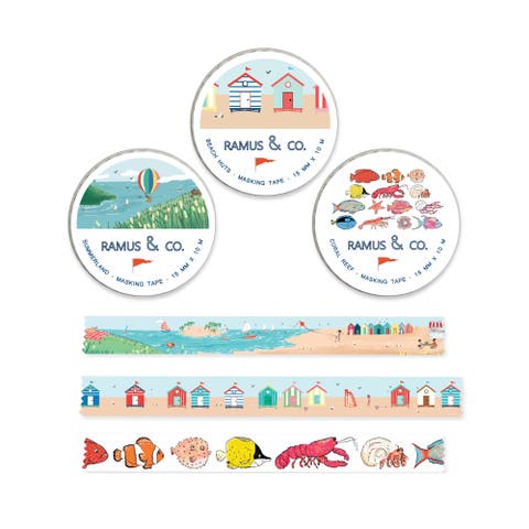 Illustrated Masking Tape - 3ct Rolls, Assorted Rolls