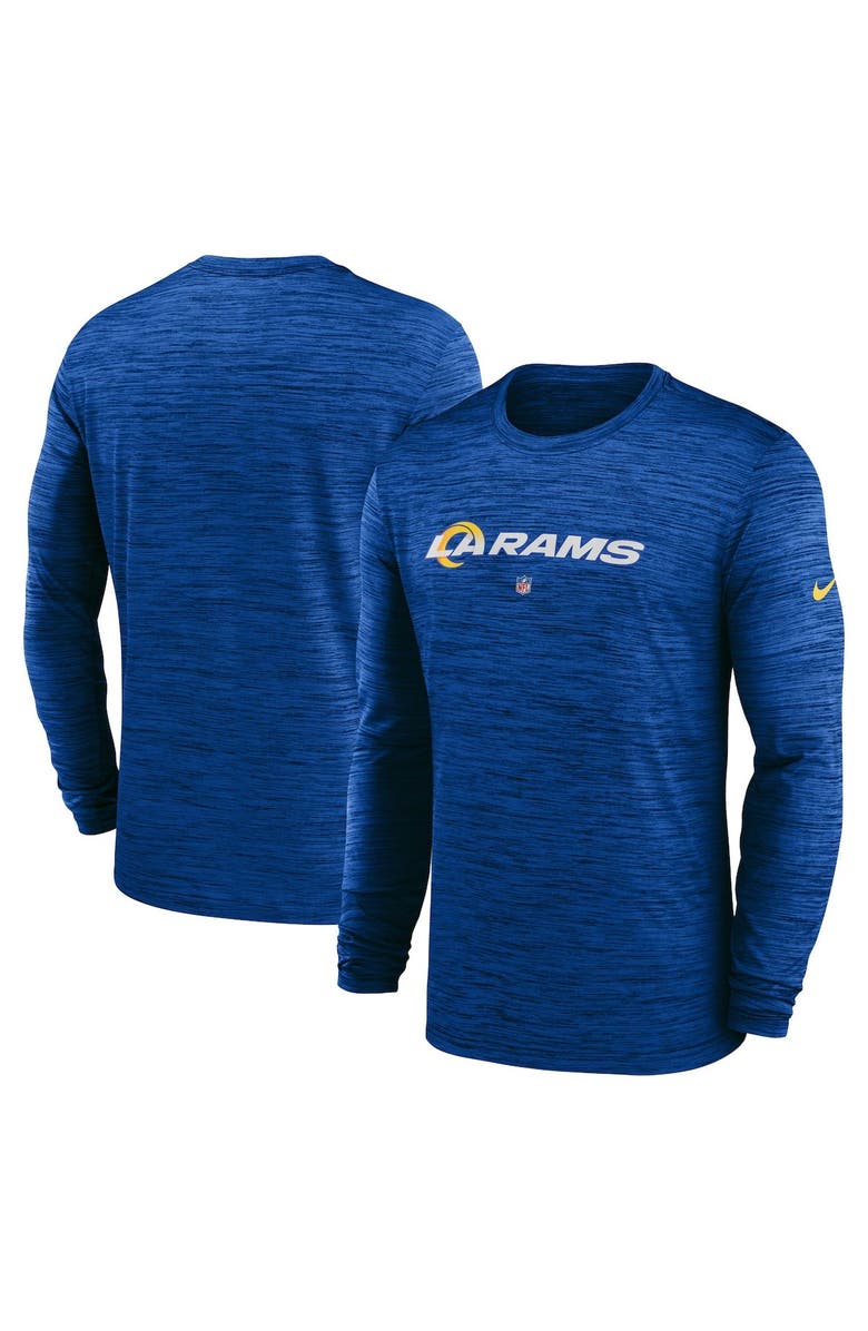 Nike Men's Nike  Royal Los Angeles Rams Sideline Team Velocity Performance Long Sleeve T-Shirt, Main, color, 