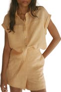 MINT VELVET Linen Blend Sheer Panel Shirt