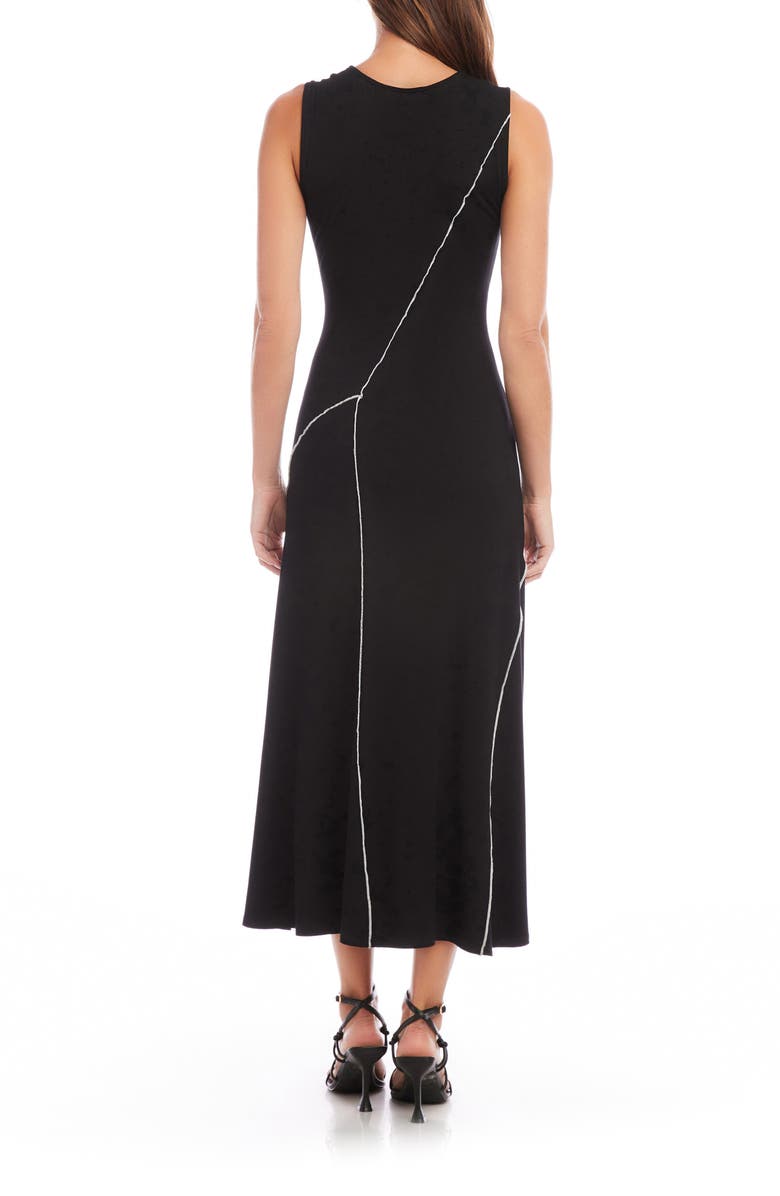 Karen Kane Reverse Seam Sleeveless Midi Dress, Alternate, color, Black