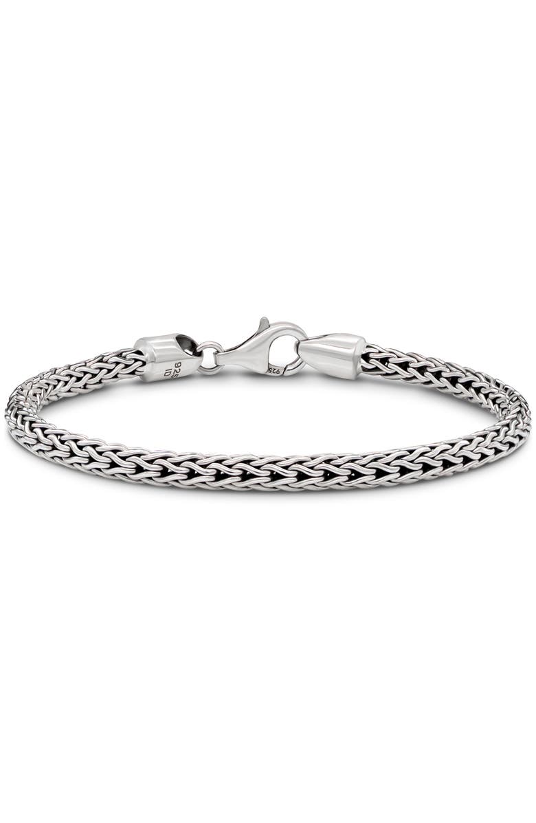 DEVATA Dragon Bone Chain Bracelet in Sterling Silver, 4mm, Main, color,