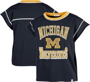 '47 Women's '47 Navy Michigan Wolverines Sound Up Maya Cutoff T-Shirt