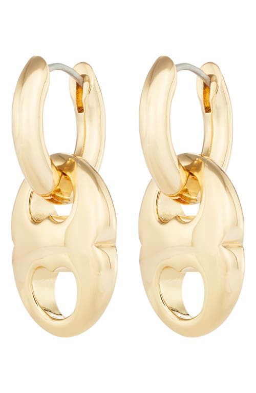 Tory Burch Gemini Link Drop Hoop Earrings