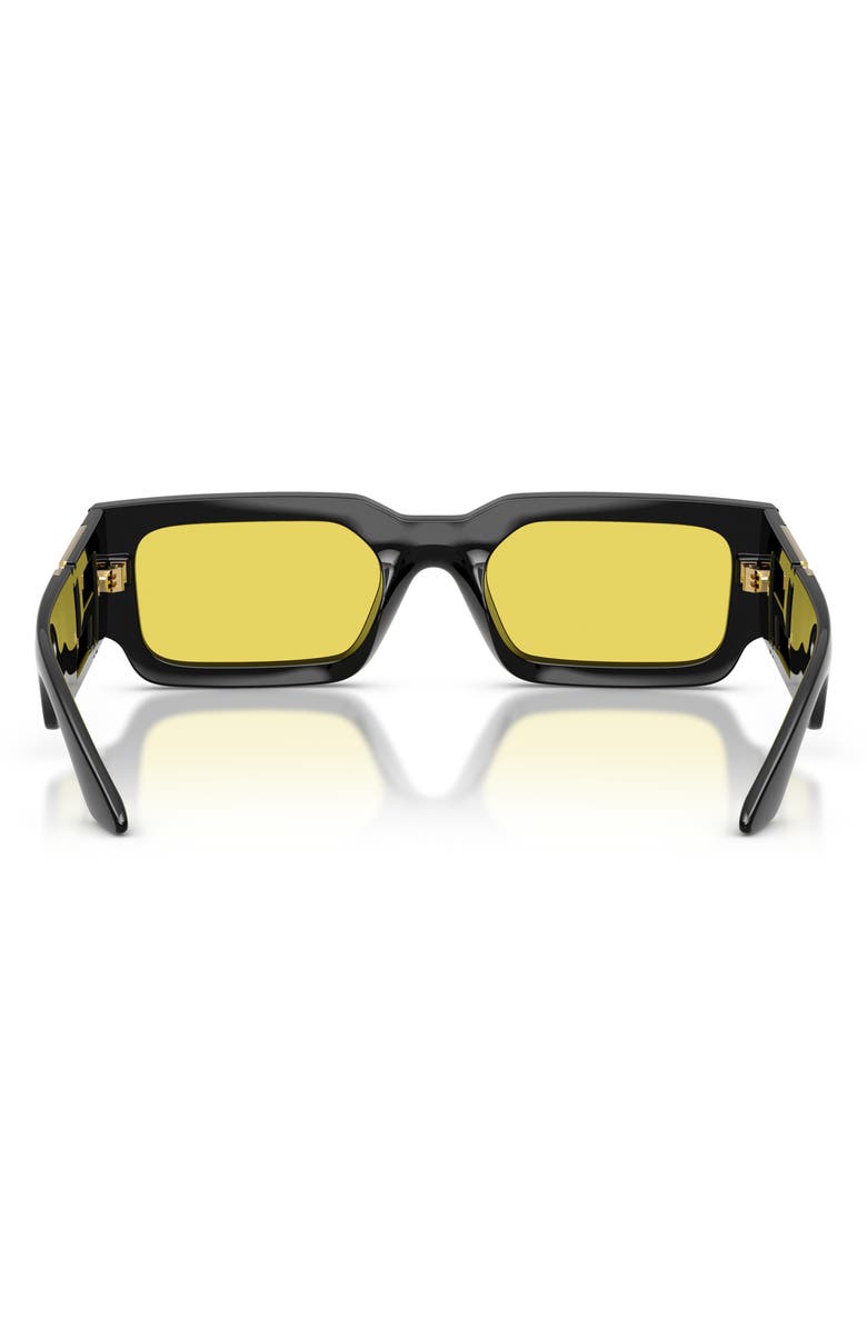 Versace 54mm Rectangular Sunglasses, Alternate, color, Black / Yellow