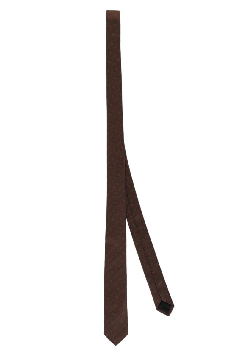 Givenchy Diagonal Logo Jacquard Silk Tie, Alternate, color, Dark Brown