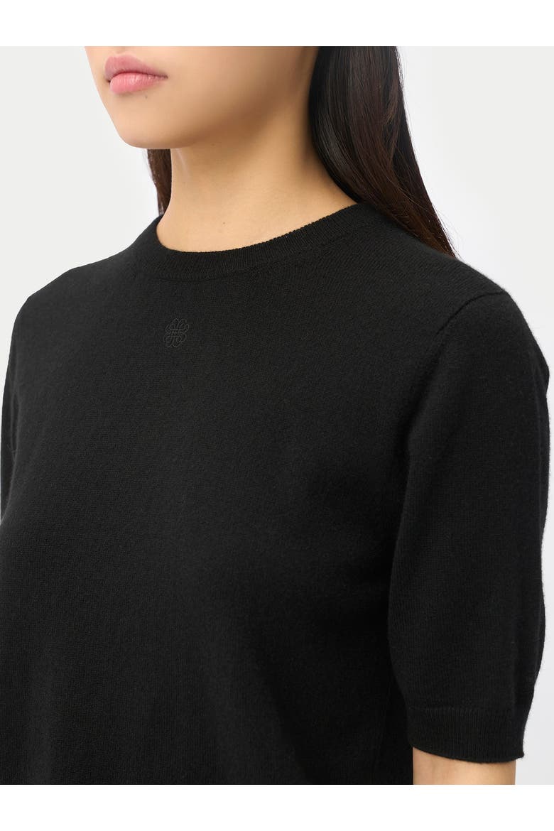 Elbow-Length Sleeve Cashmere Sweater, Alternate, color, black