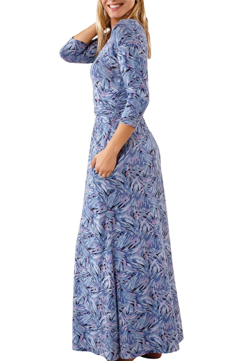 Scoop Neck Maxi Dress, Alternate, color, Brushstrokes