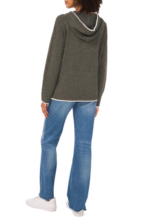 VINCE CAMUTO VINCE CAMUTO CONTRAST TRIM SWEATER HOODIE