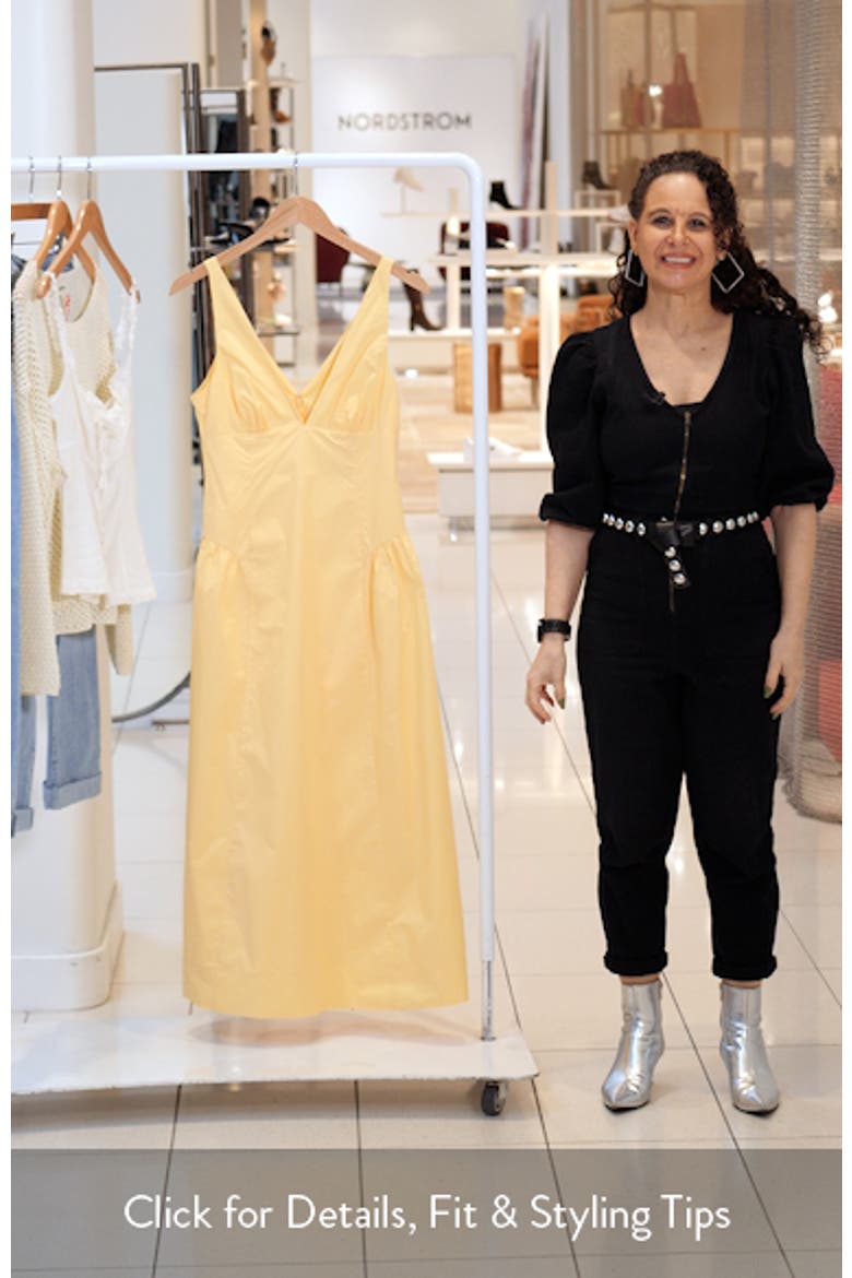 Lindie Plunge Neck Basque Waist Cotton Dress video