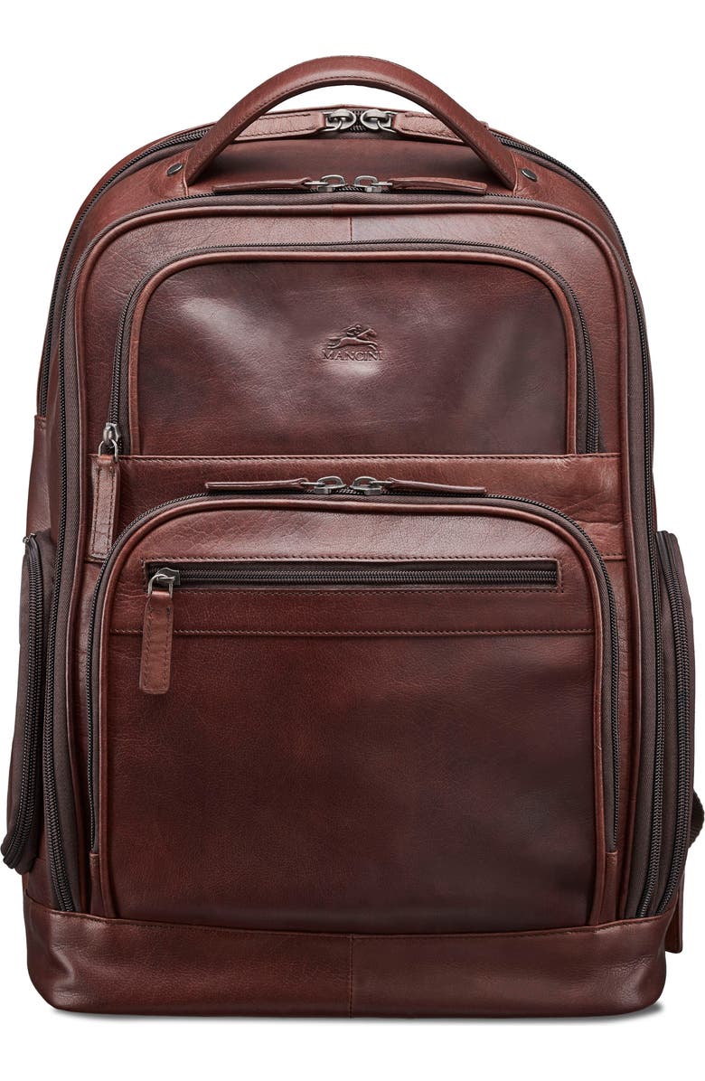 Mancini RFID 15.6-Inch Laptop Backpack, Alternate, color, Brown